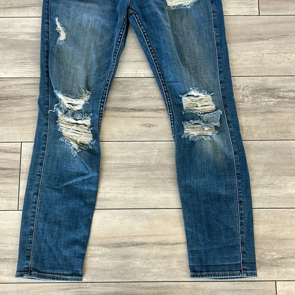 7FAMK josefina skinny boyfriend jeans size 25 distressed
